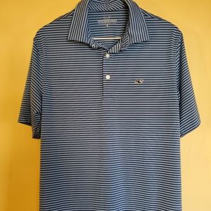 Blue striped shirt polo